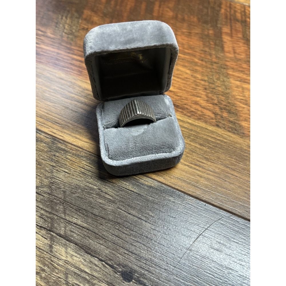 Vintage Sterling Silver Ribbed Band Ring Women's Size 6 Statement Ring